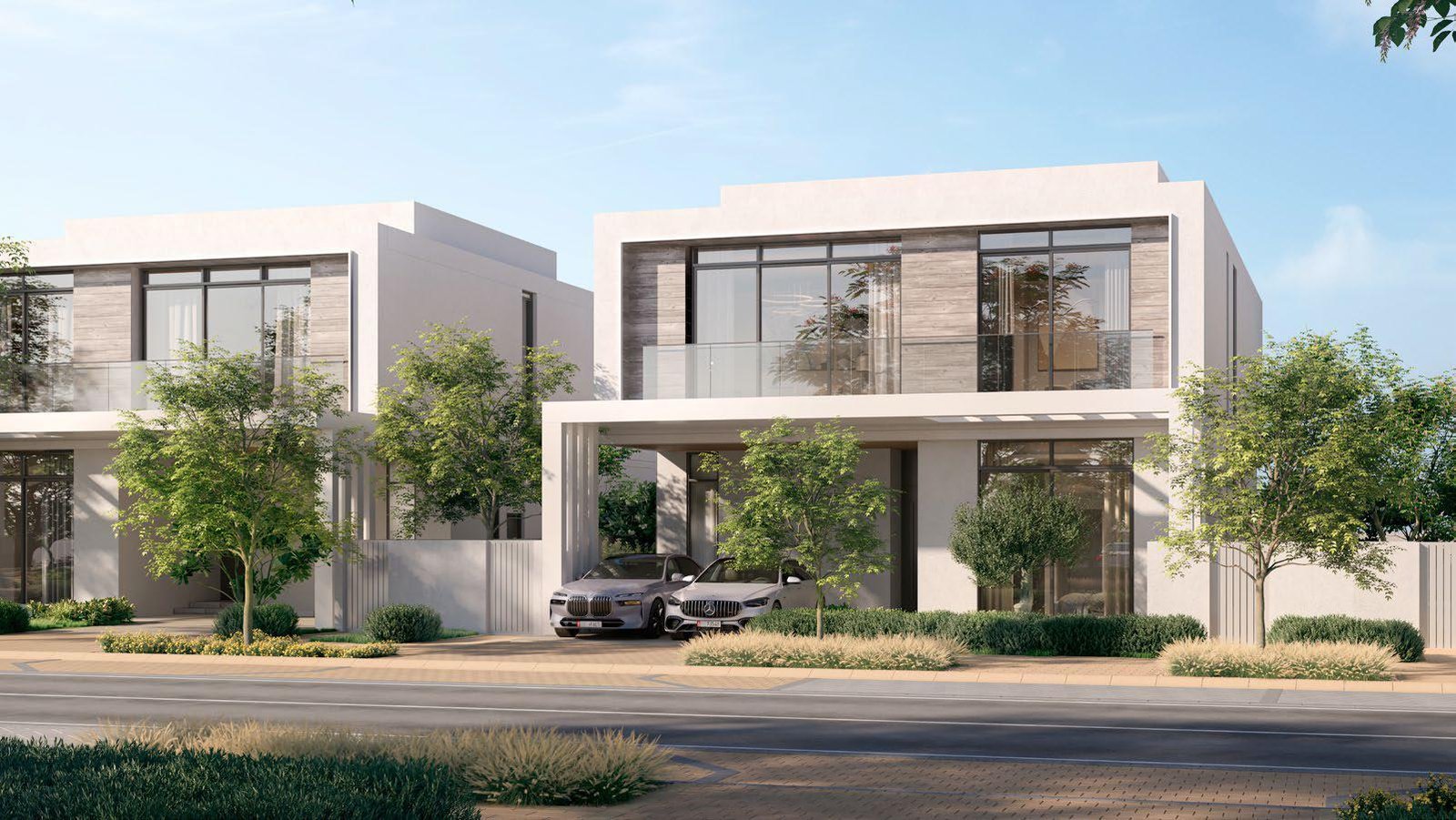 Waterfront view of Bashayer Villas community highlighting serene landscapes and premium Abu Dhabi luxury lifestyle living